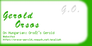 gerold orsos business card